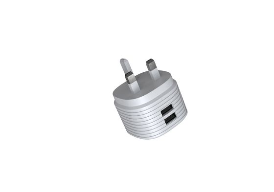 Black Dual USB Ports Fireproof PC 5V3.4A UK Mains Charger