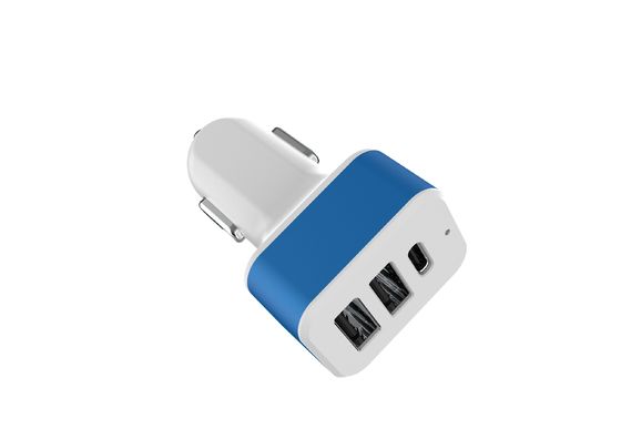 5V4.4A ROHS Multi Port Usb Car Charger With Two USB Type C Port