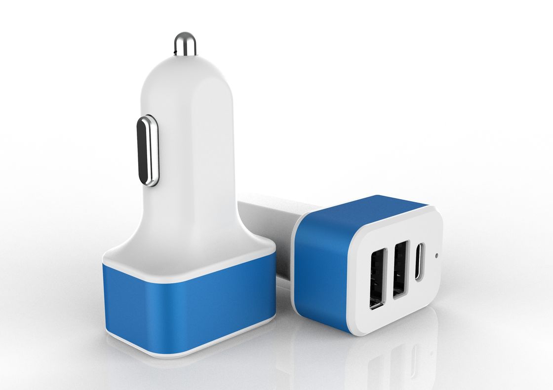 5V4.4A ROHS Multi Port Usb Car Charger With Two USB Type C Port